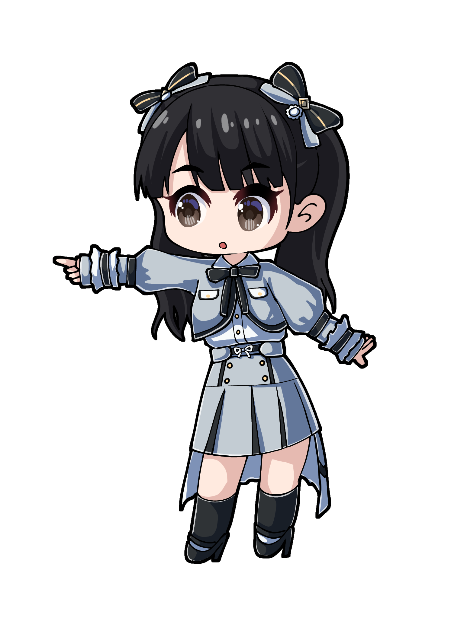 Ami-chan pointing toward the companion picker
